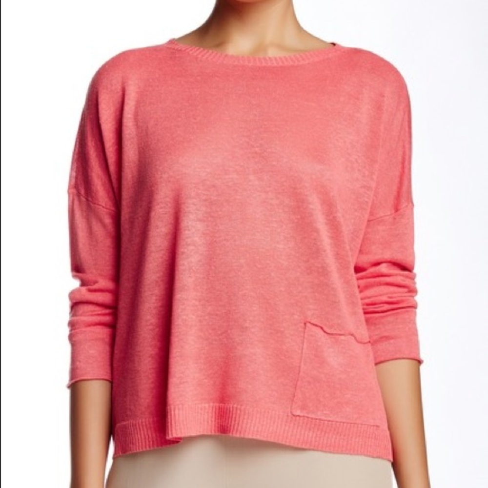 Eileen Fisher Linen Boxy Sweater Sz S/P